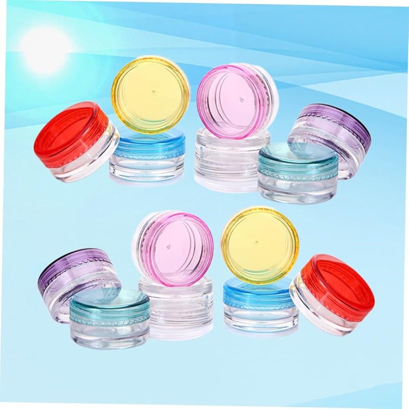 Assorted Color 3X3CM Round Cream Jars 55pcs Refillable Plastic Containers for Travel Lotion Shampoo - Image 3